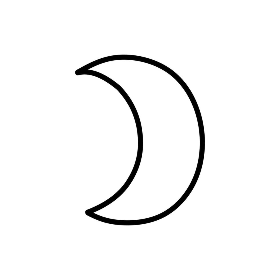 Cute moon isolated on a white background. hand-drawn illustration in doodle style. Perfect for decorations, logo, various designs. vector