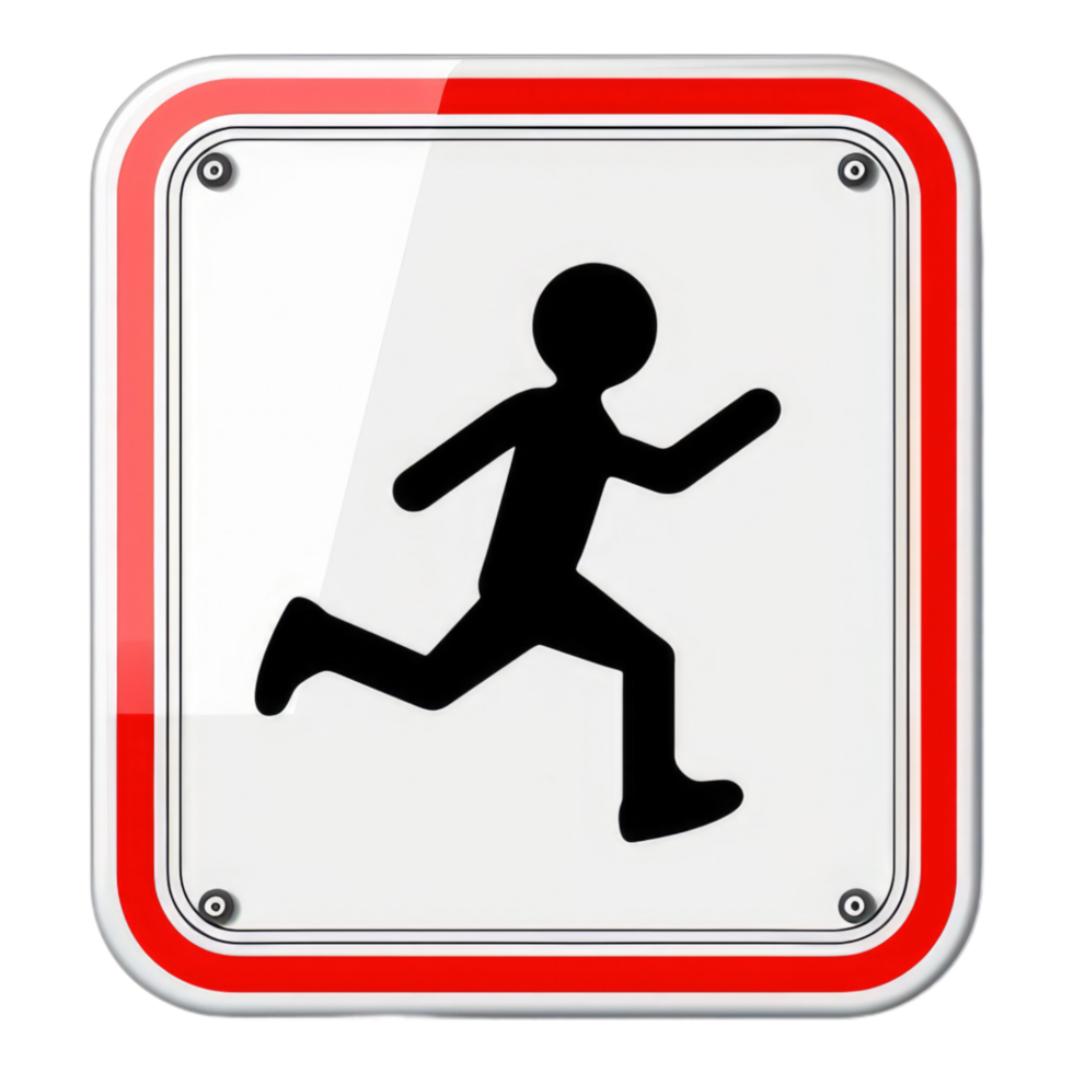 Run sign isolated on transparent background png