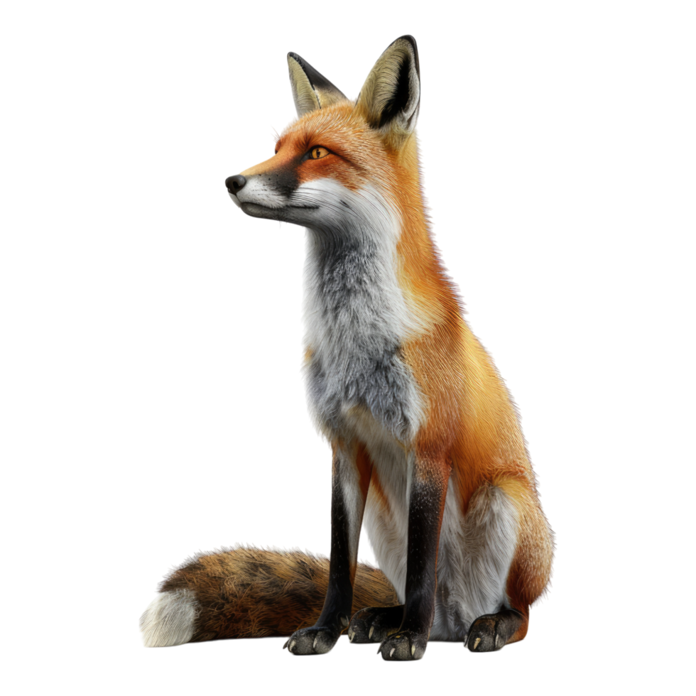 Transparent glass fox isolated on transparent background png