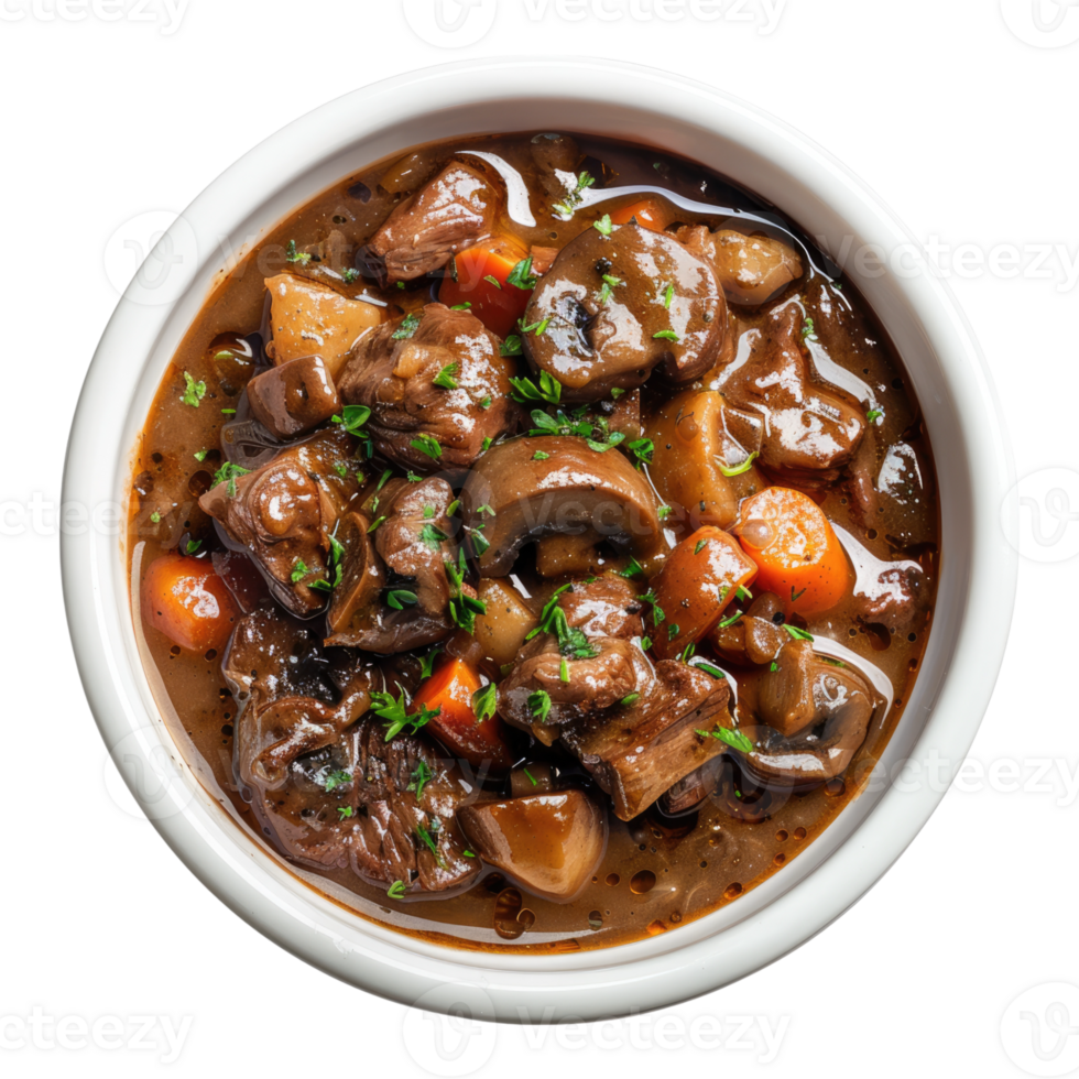 Beef bourguignon isolated on transparent background png