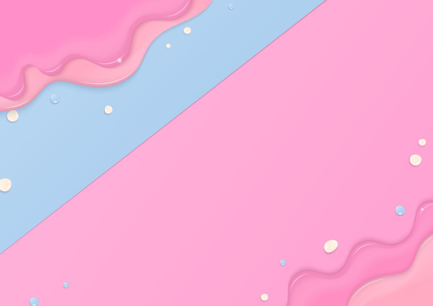Pink liquid on blue and pink background vector