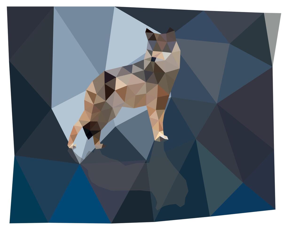 Wolf triangulation. Polygonal silhouettes of animals. vector