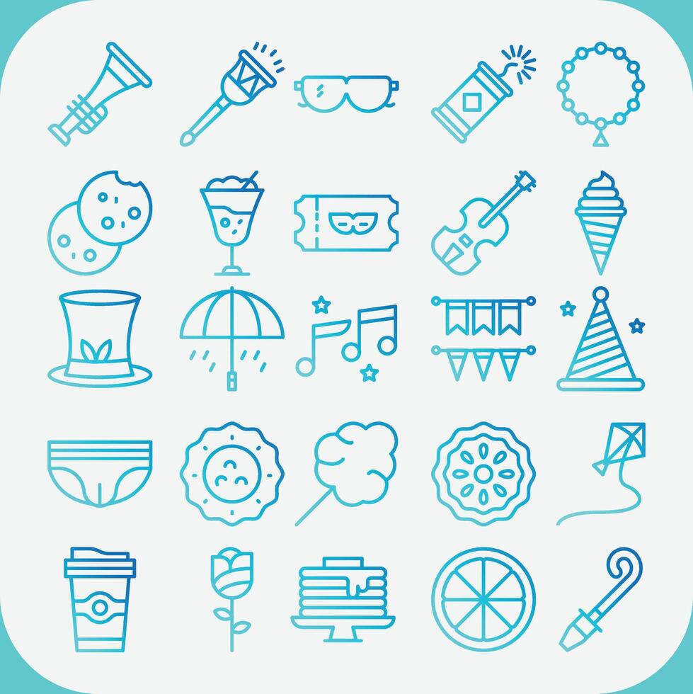 Mardi grass design icon pack vector