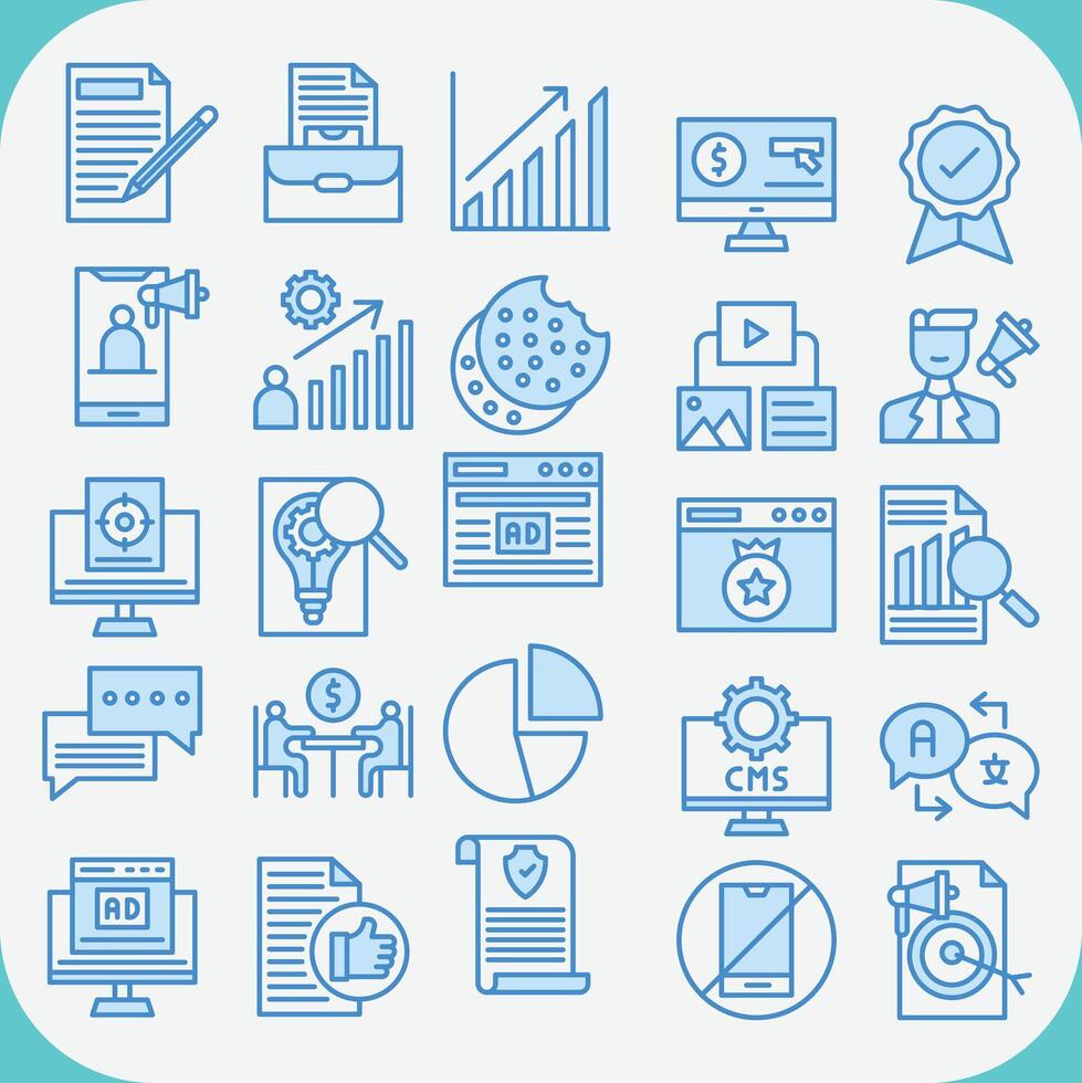 marketing design icon pack vector