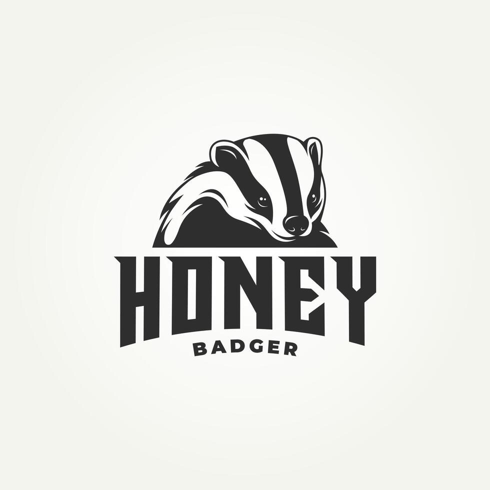 animal honey badger icon logo illustration design. simple modern honey badger apex predator logo concept vector