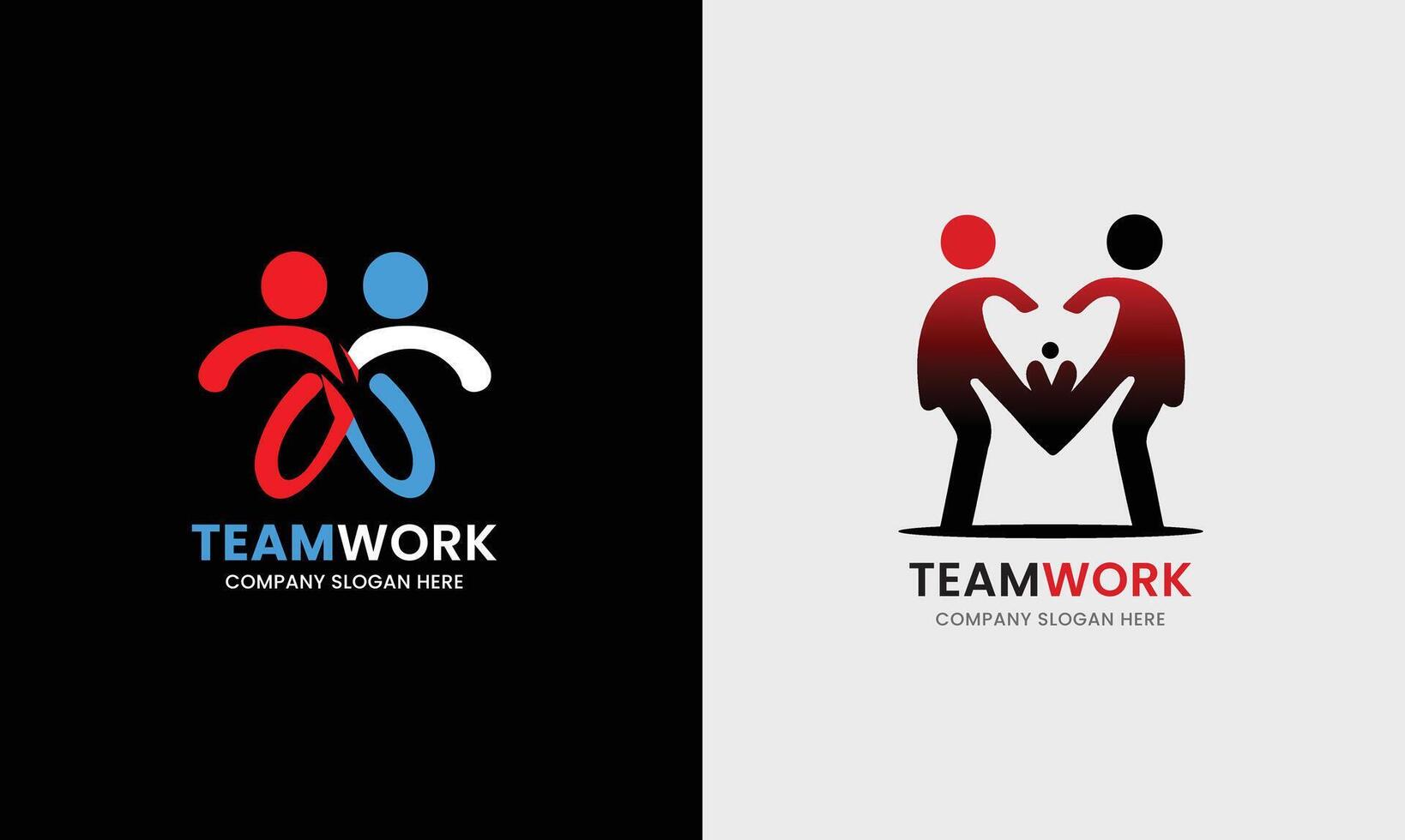 Teamwork partnership union team support group corporate network human company minimalist logo design sample vector