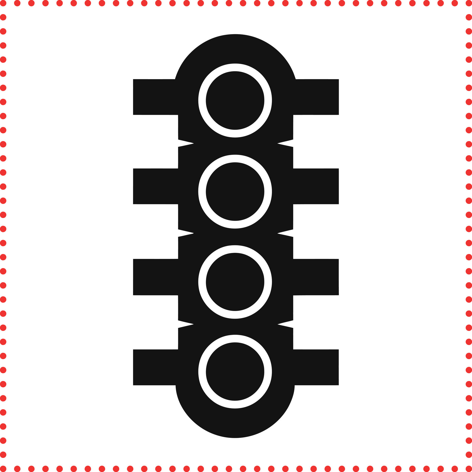 City Road Traffic Light Silhouette Icons Semaphore Signals Displaying ...