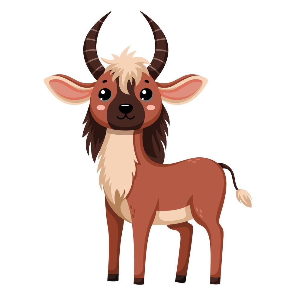 African wild wildebeest vector