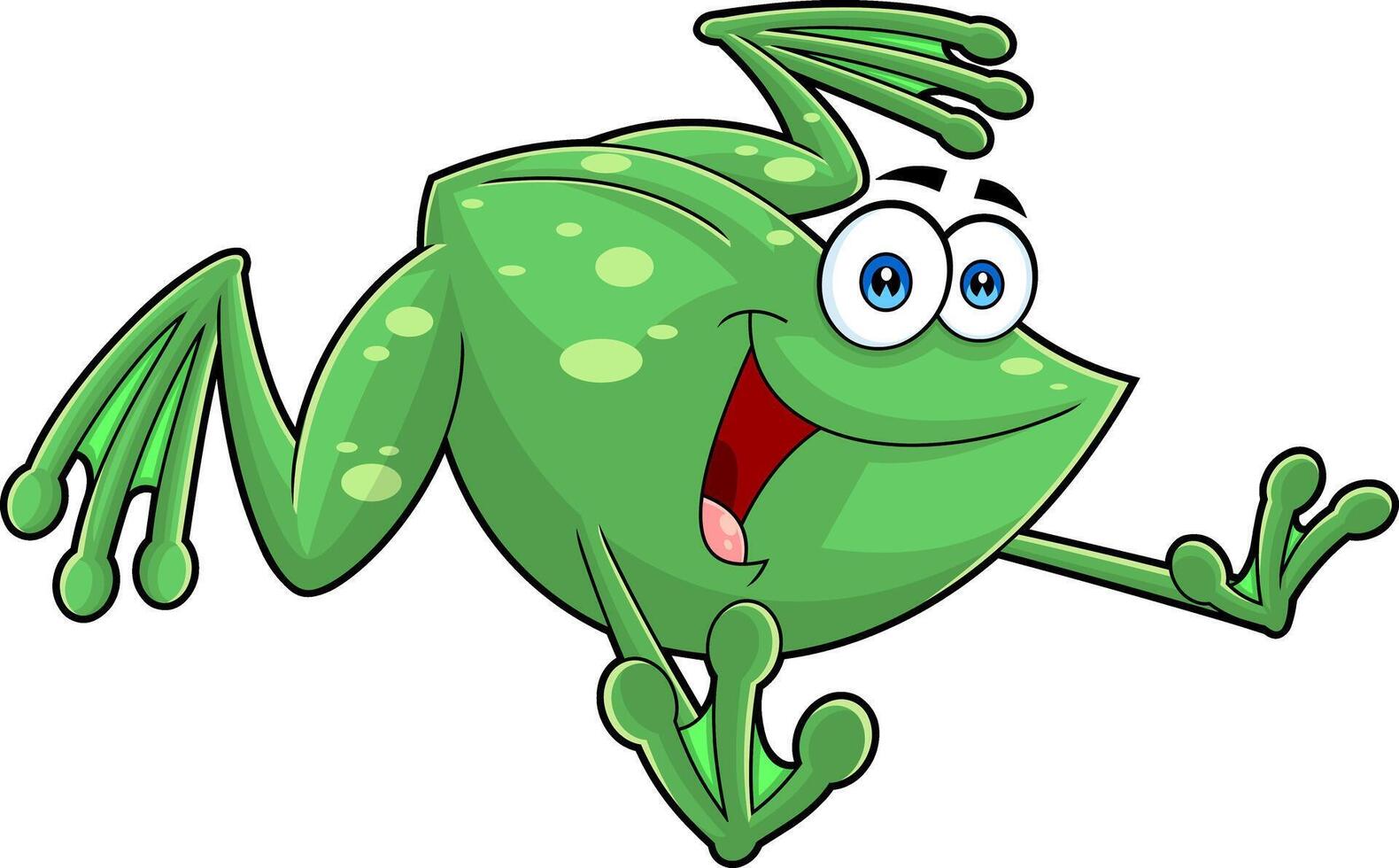 Cute Frog Cartoon Mascot Character Jumping vector