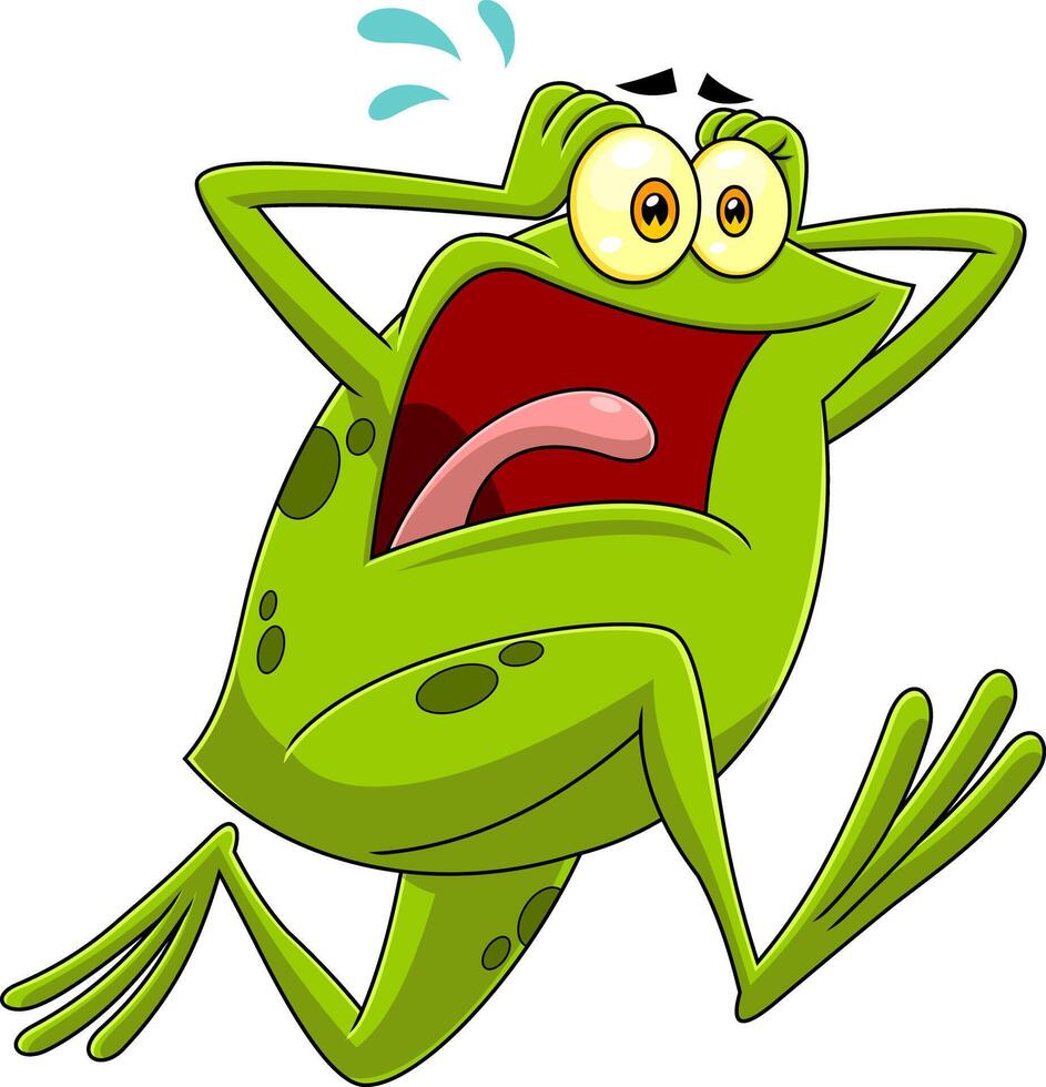 Scaring Frog Cartoon Character Running vector