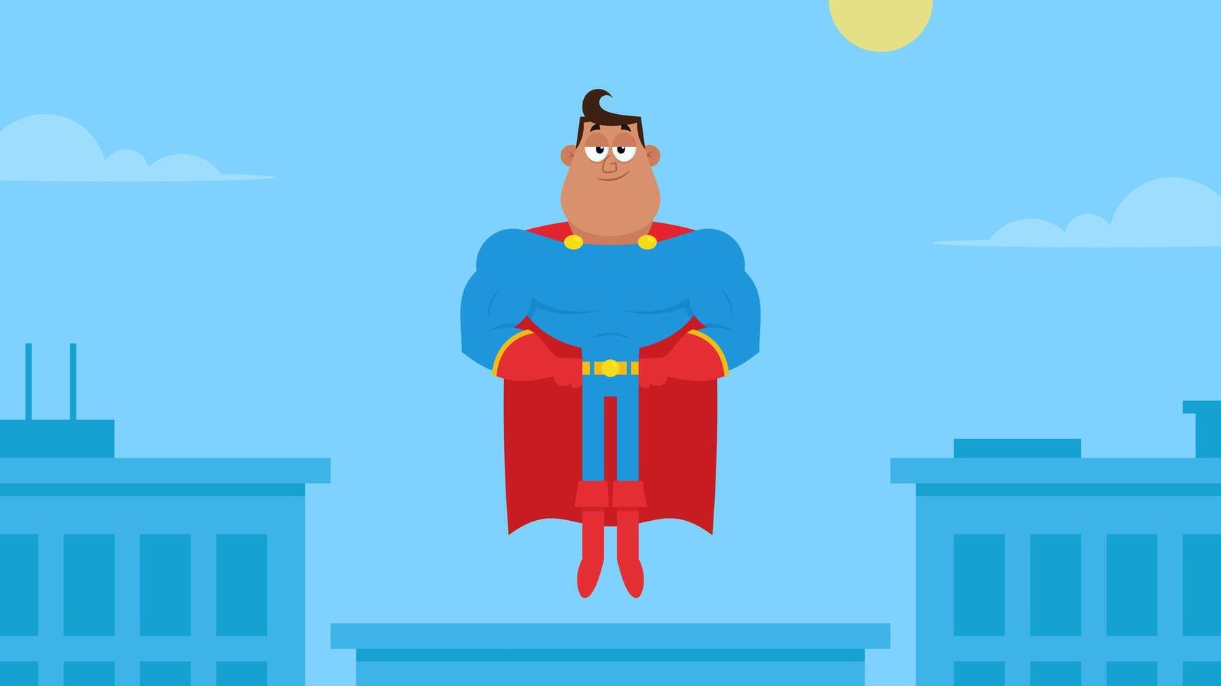 African American Super Hero Cartoon Character Flying vector