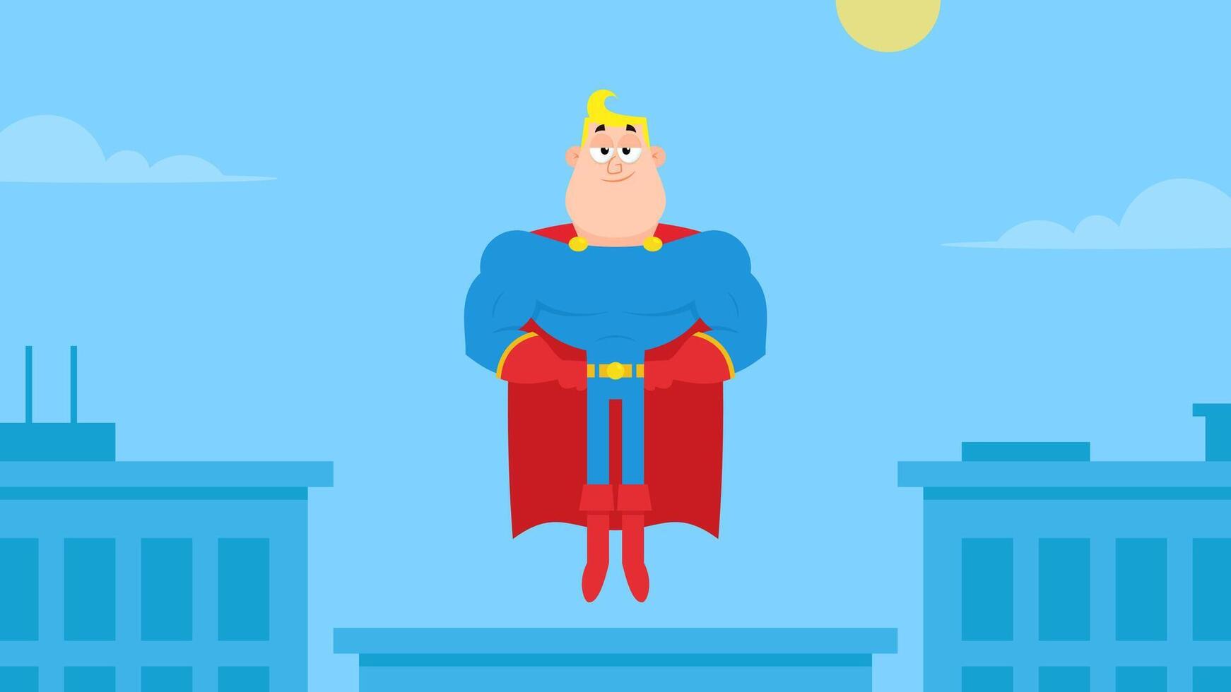 Super Hero Cartoon Character Flying vector