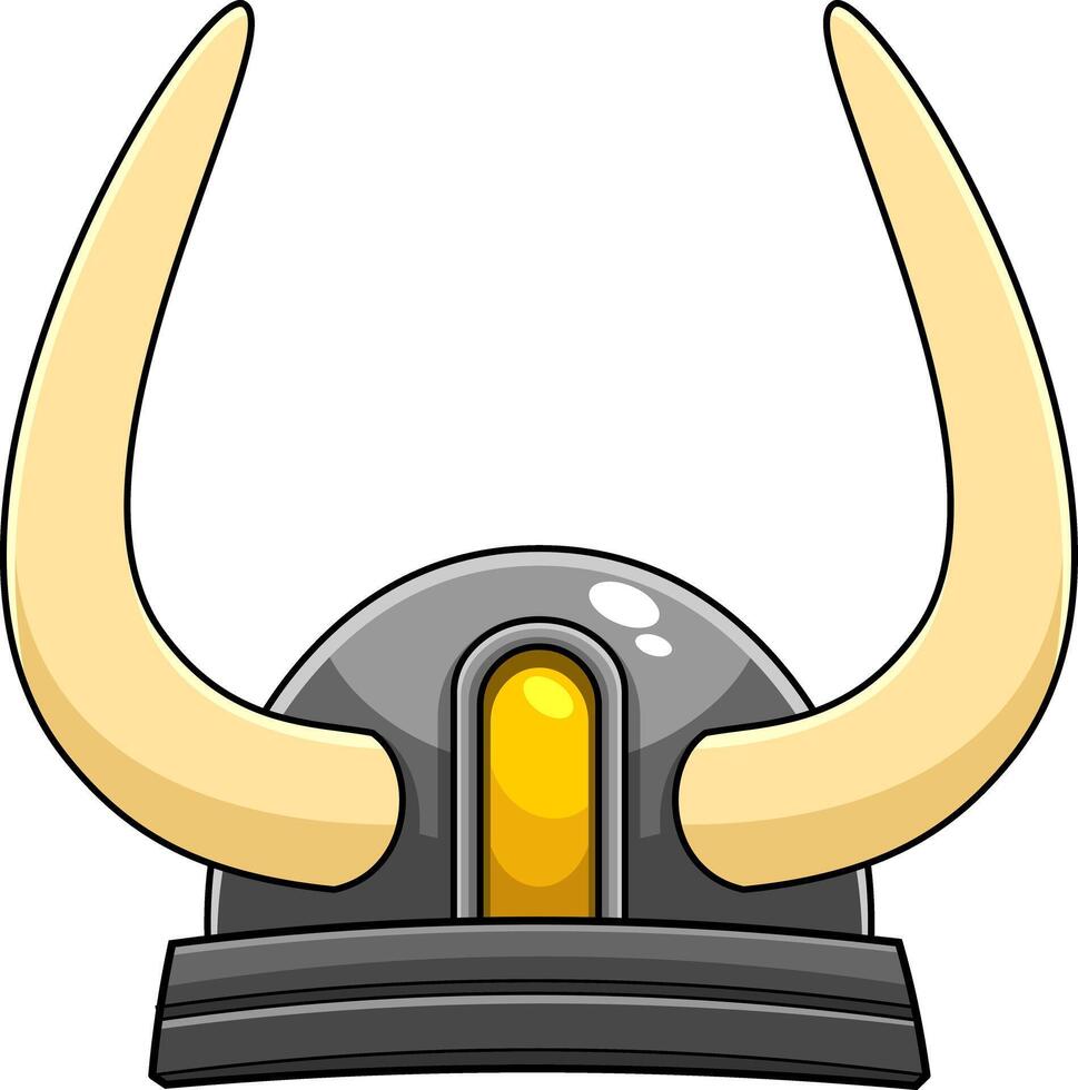 Cartoon Viking Helmet With Horns vector