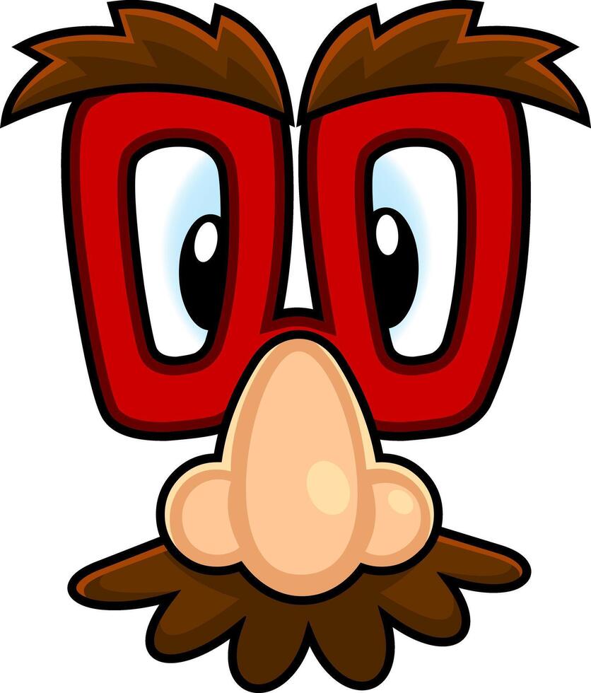 Funny Cartoon Mask With Glasses And A Mustache vector