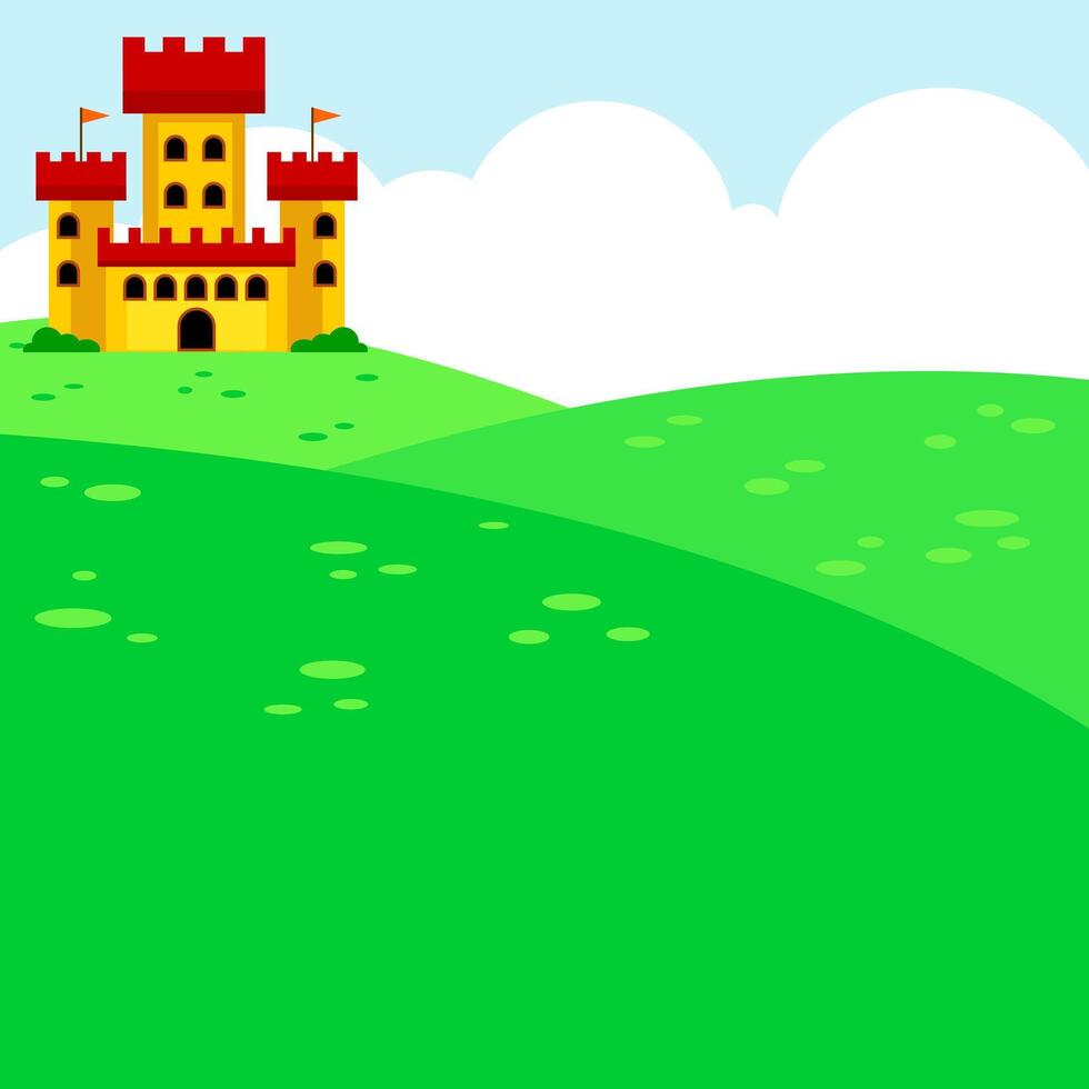 Cartoon Landscape Backdrop With Castle vector