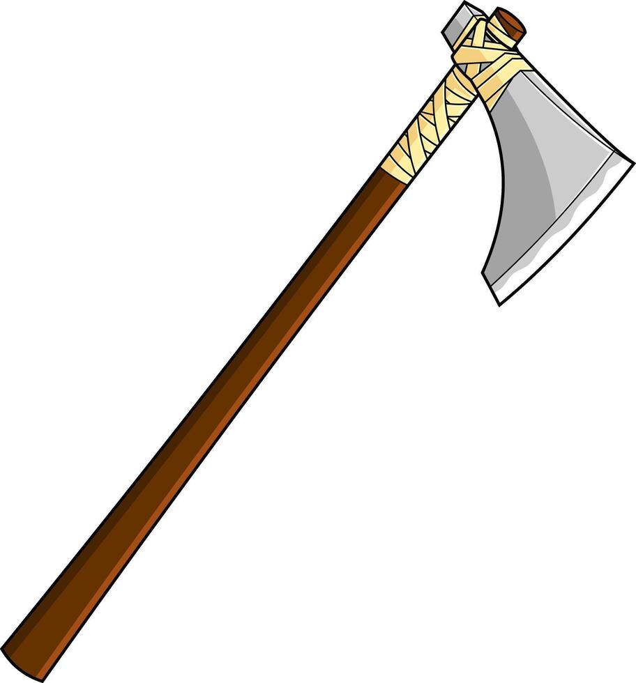 Cartoon Medieval Axe Weapon vector