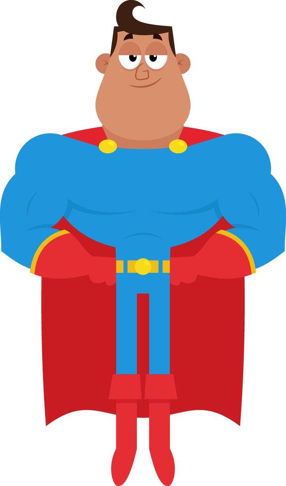 African American Super Hero Cartoon Character Flying vector