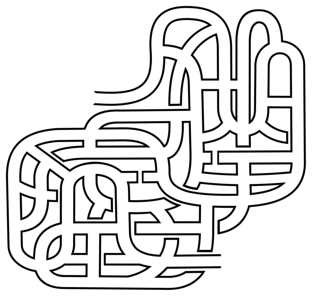 Maze Labyrinth With Entry And Exit vector
