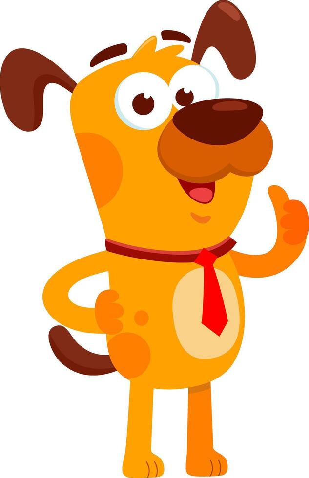 Funny Dog Cartoon Character Giving The Thumbs Up vector