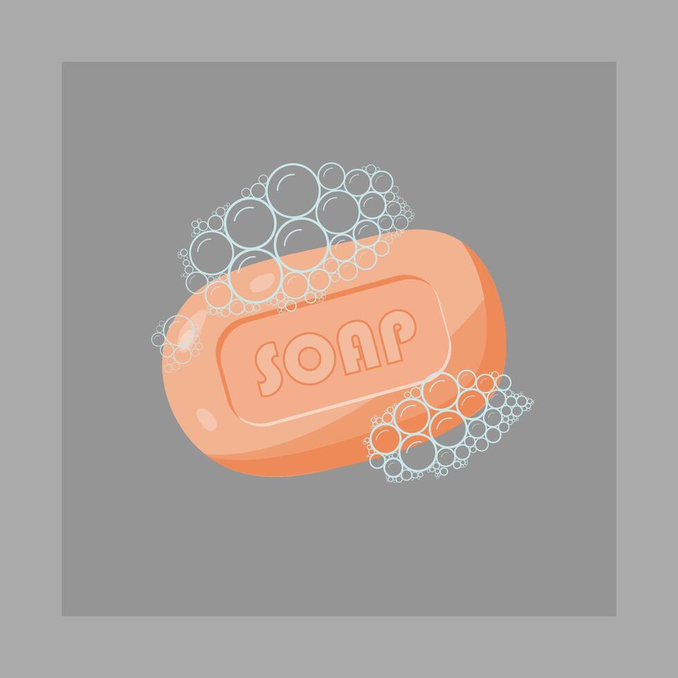 Soap bar in bubbles vector