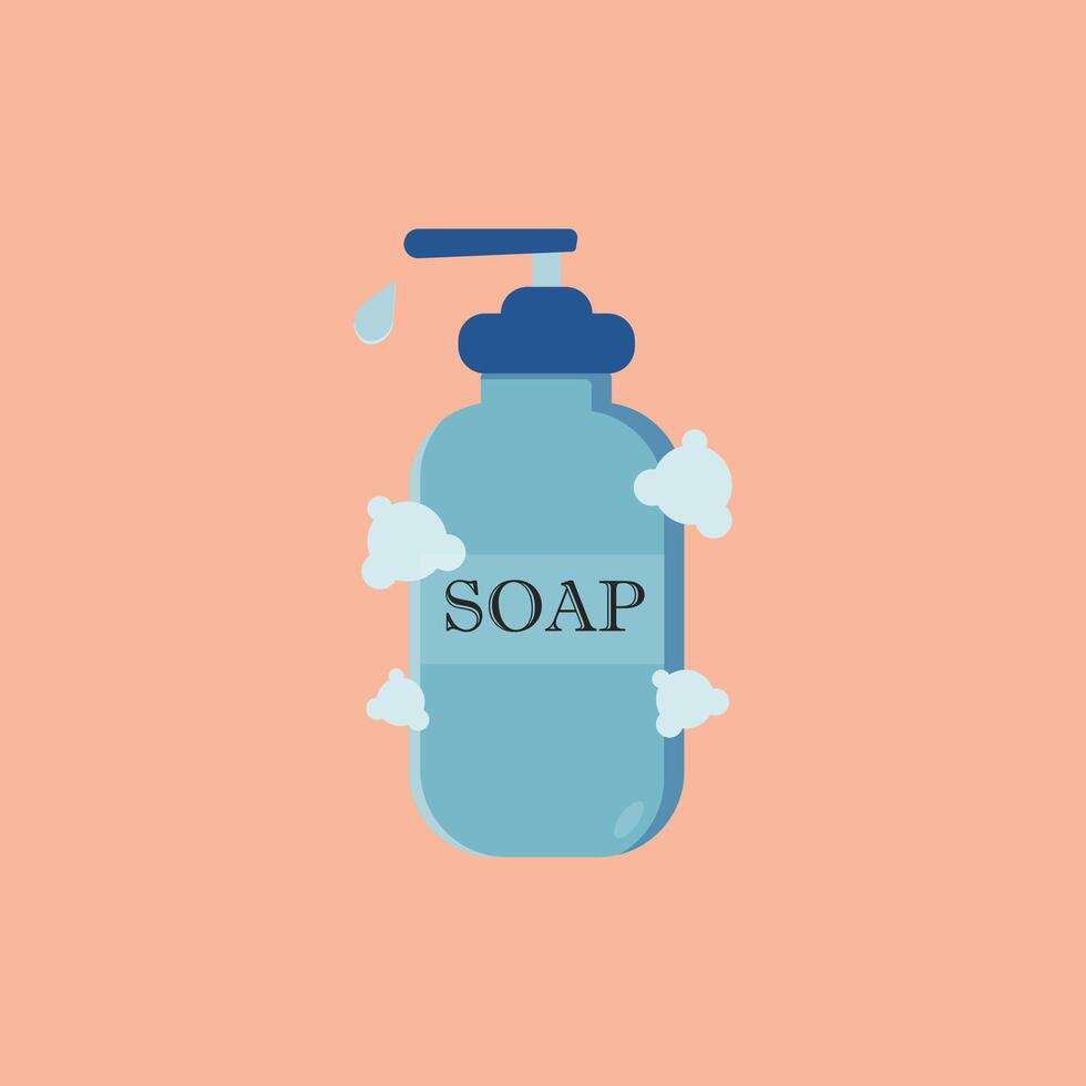 Hand soap in a bottle vector