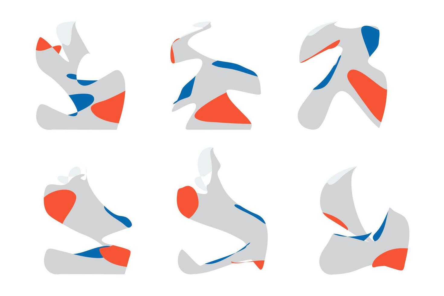 Abstract shapes collection. illustration on white background vector