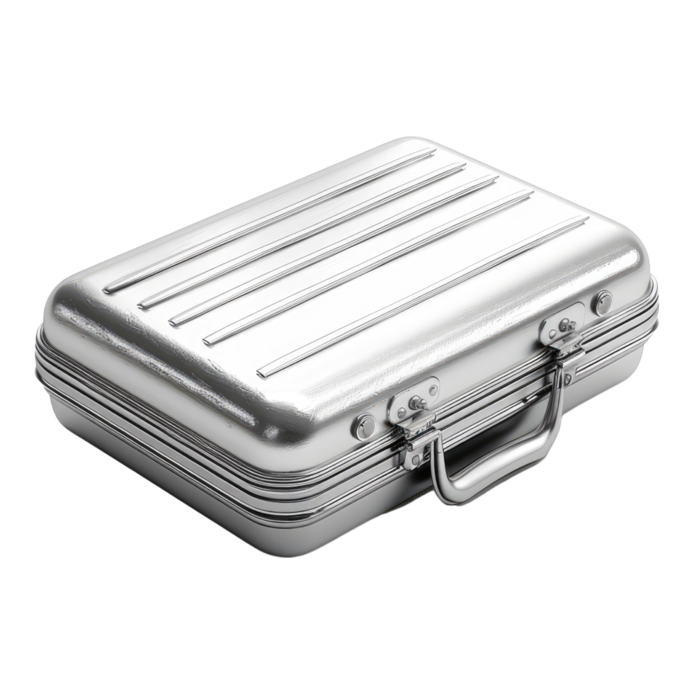 Aluminum money box case isolated on transparent background png