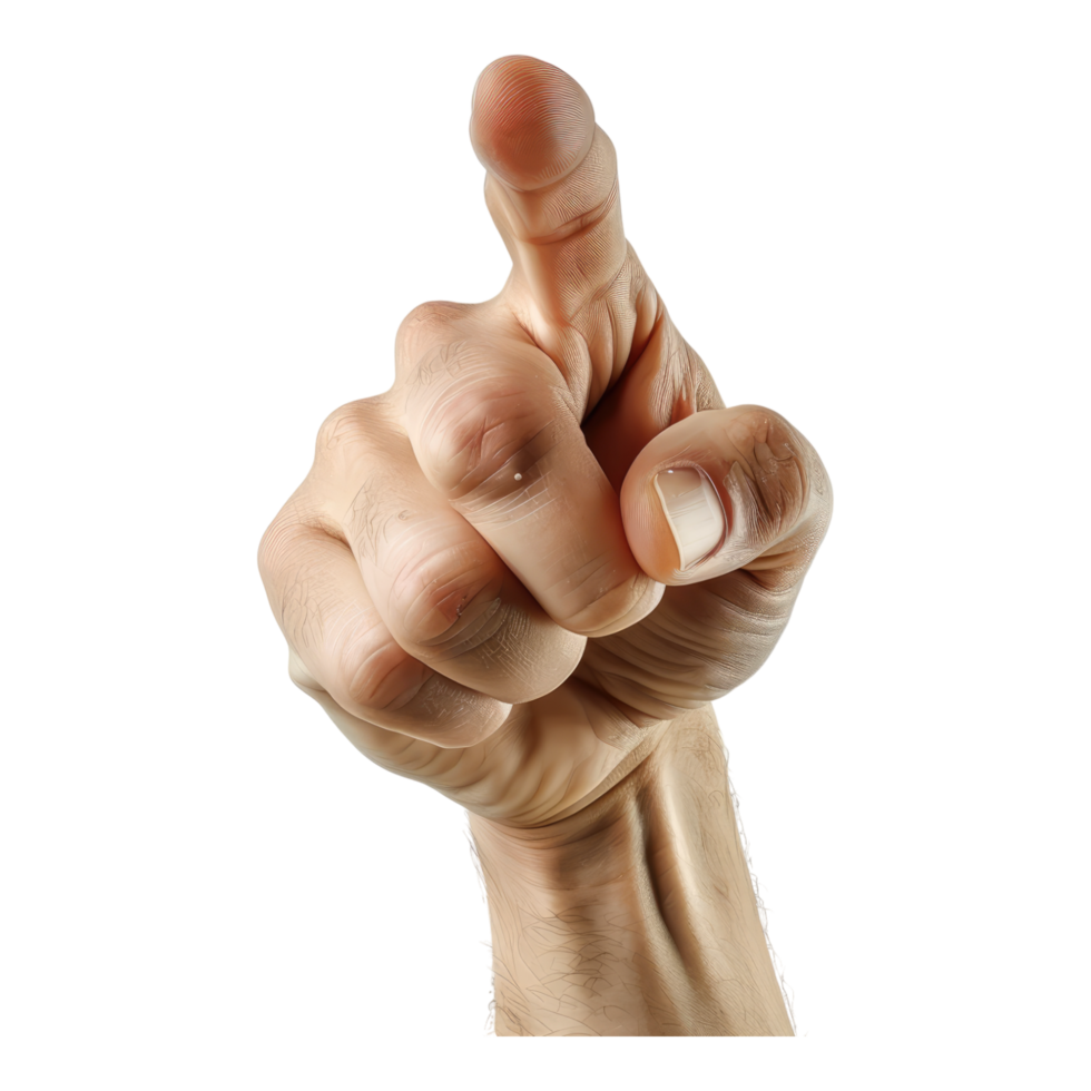 Hand pointing isolated on transparent background png