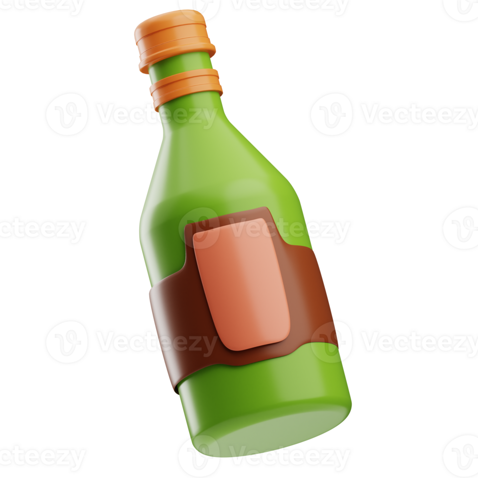 Beer Bottle oktoberfest object illustration 3D png