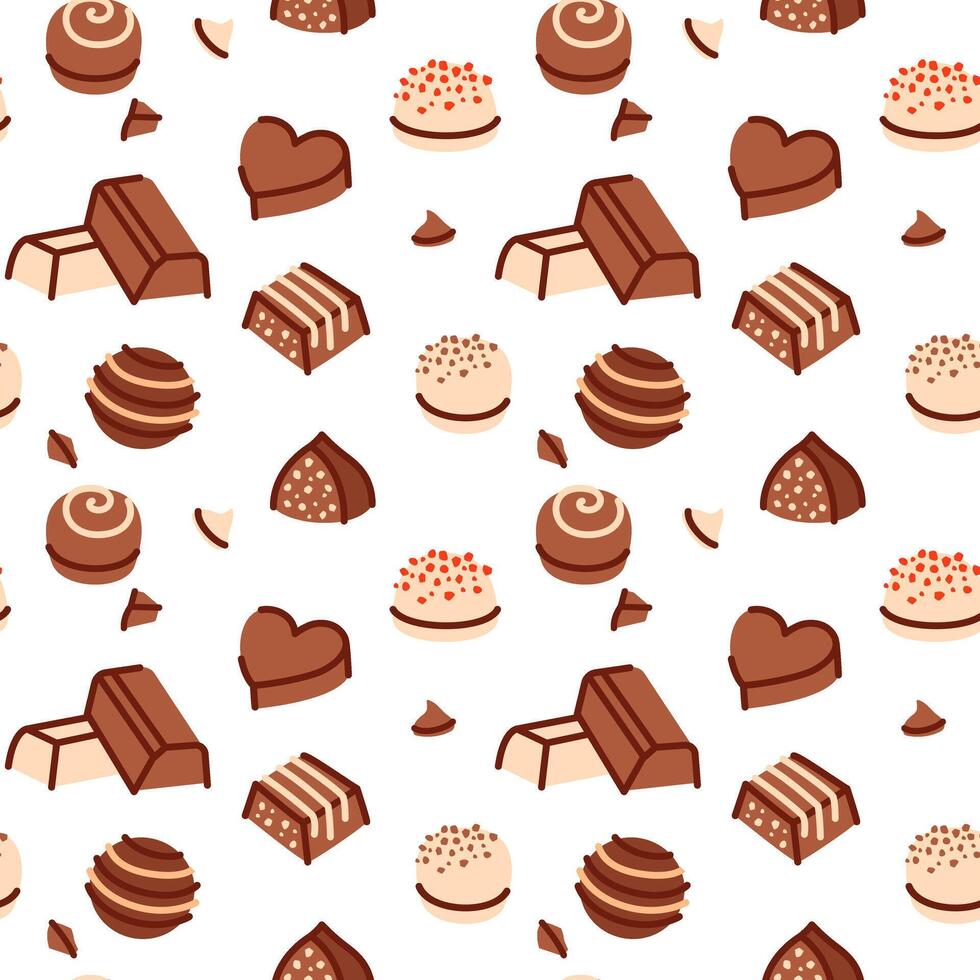 Seamless pattern with chocolate candies vector