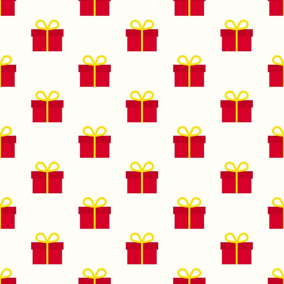 Christmas gift boxes seamless pattern, seamless pattern with gifts in flat style. vector