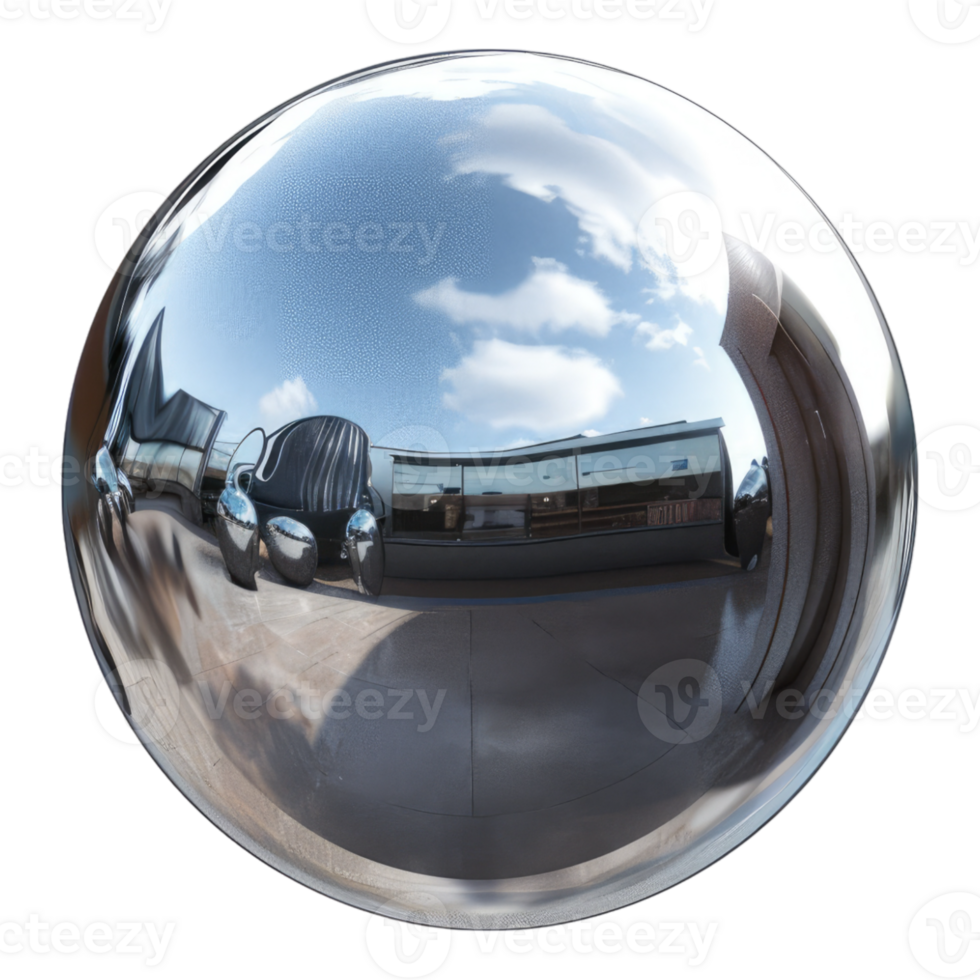 Silver shiny ball isolated on transparent background png