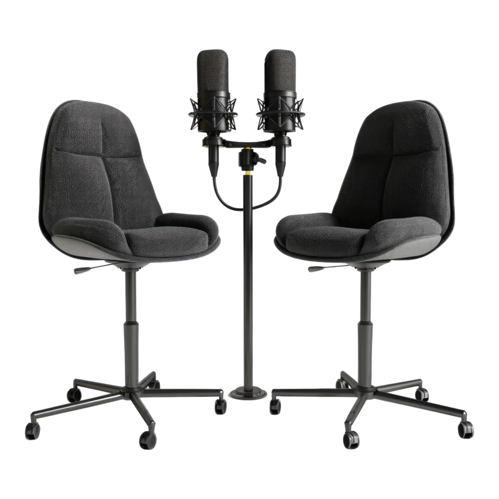 Podcast recording studio isolated on transparent background png