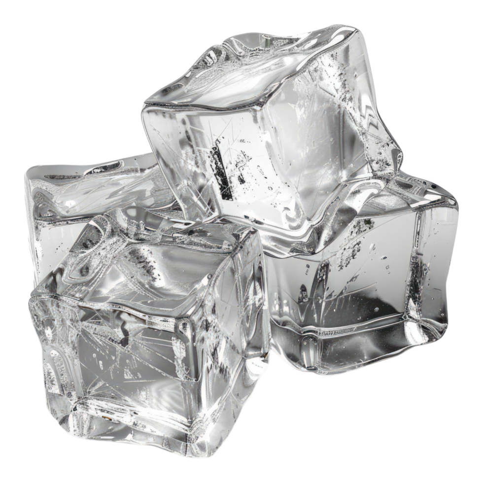 Ice cubes isolated on transparent background png