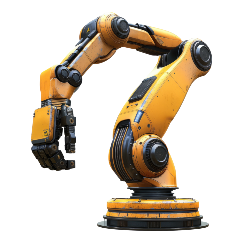 Robotic arm isolated on transparent background png