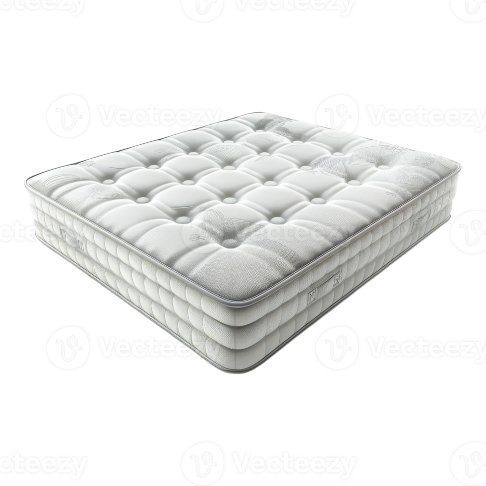 White thick mattress isolated on transparent background png