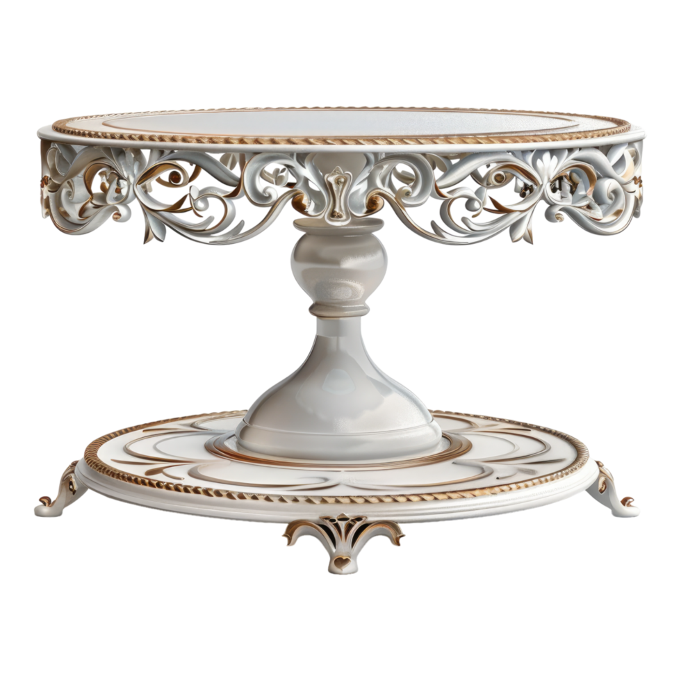 cake stand with intricate pattern design isolated on transparent background png
