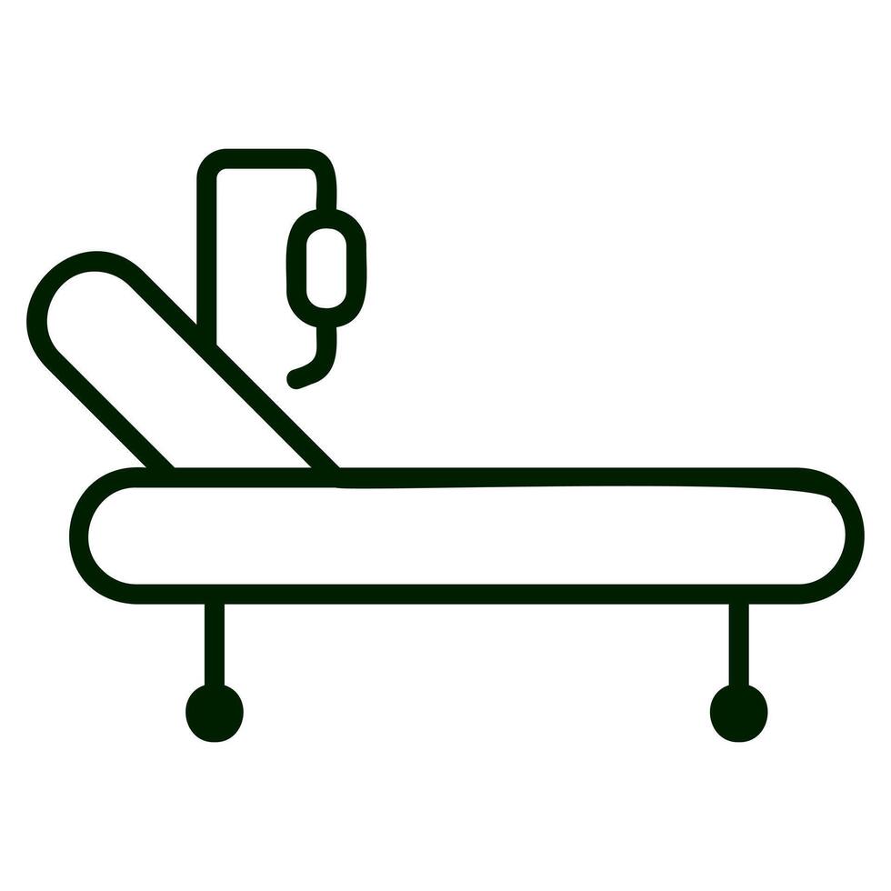 Hospital Bed with IV Drip vector