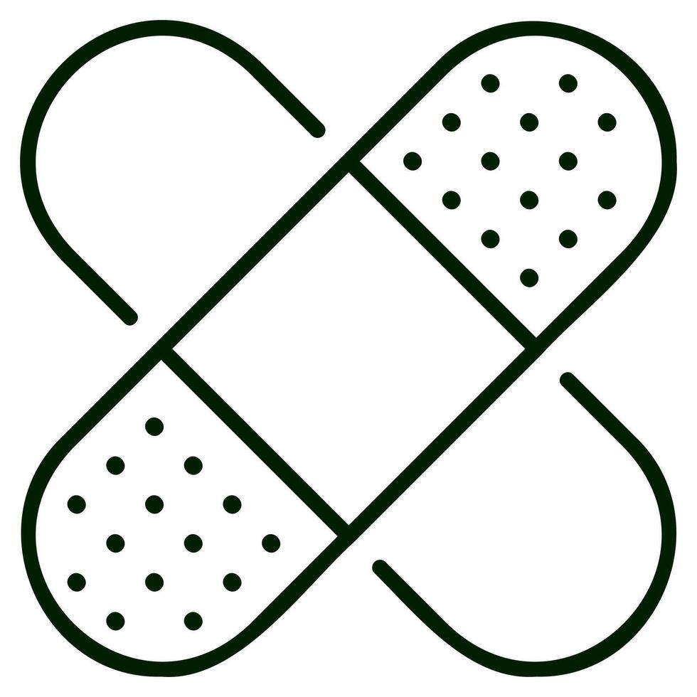 Four Bandages Outline Icon vector