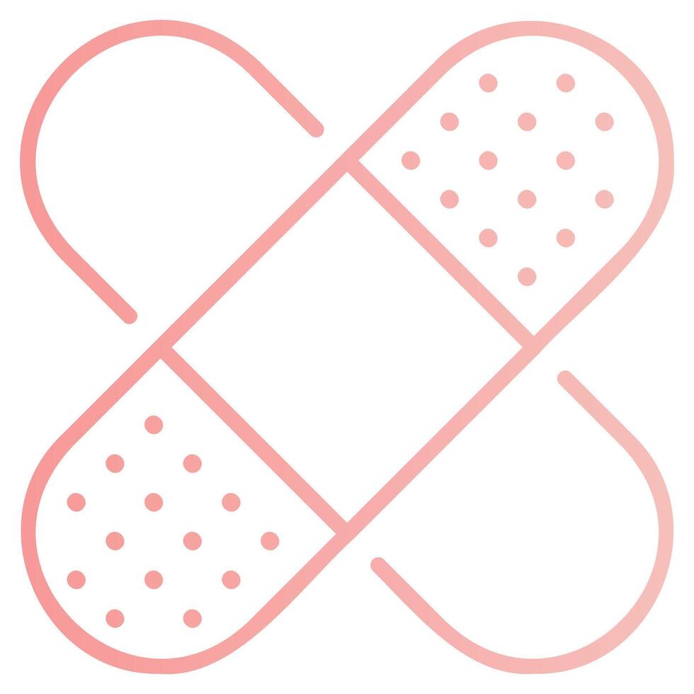 Four Bandages Outline Gradient Icon vector