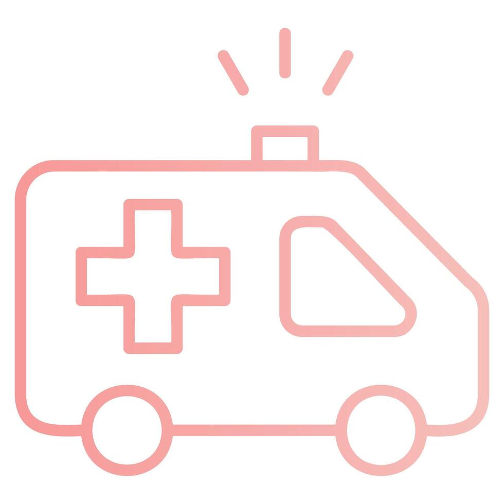 Ambulance Outline Gradient Icon vector