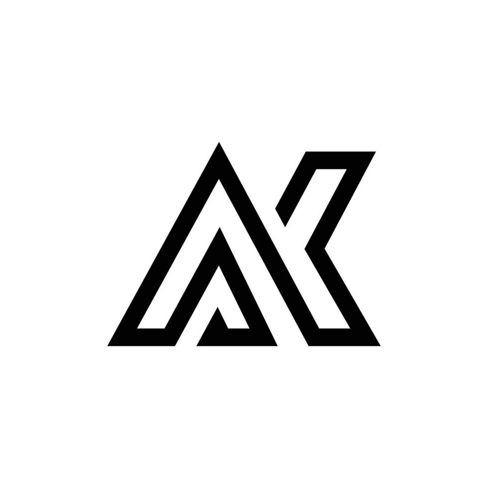 Letter Ak line art creative monogram typography logo vector