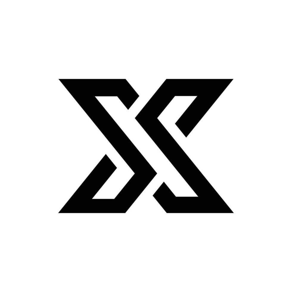 Letter s s x modern initial line art creative gaming logo vector
