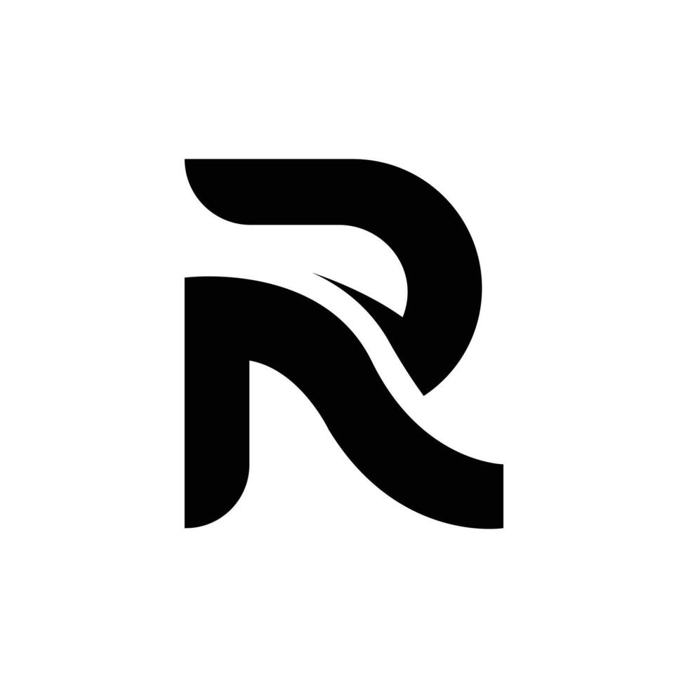 Letter Ar or Ra modern shapes alphabet abstract logo vector
