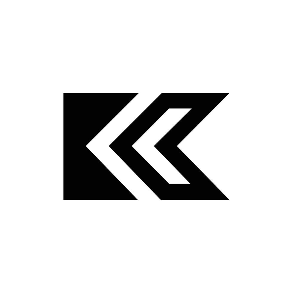 Letter K with arrow modern shape black monogram logo vector