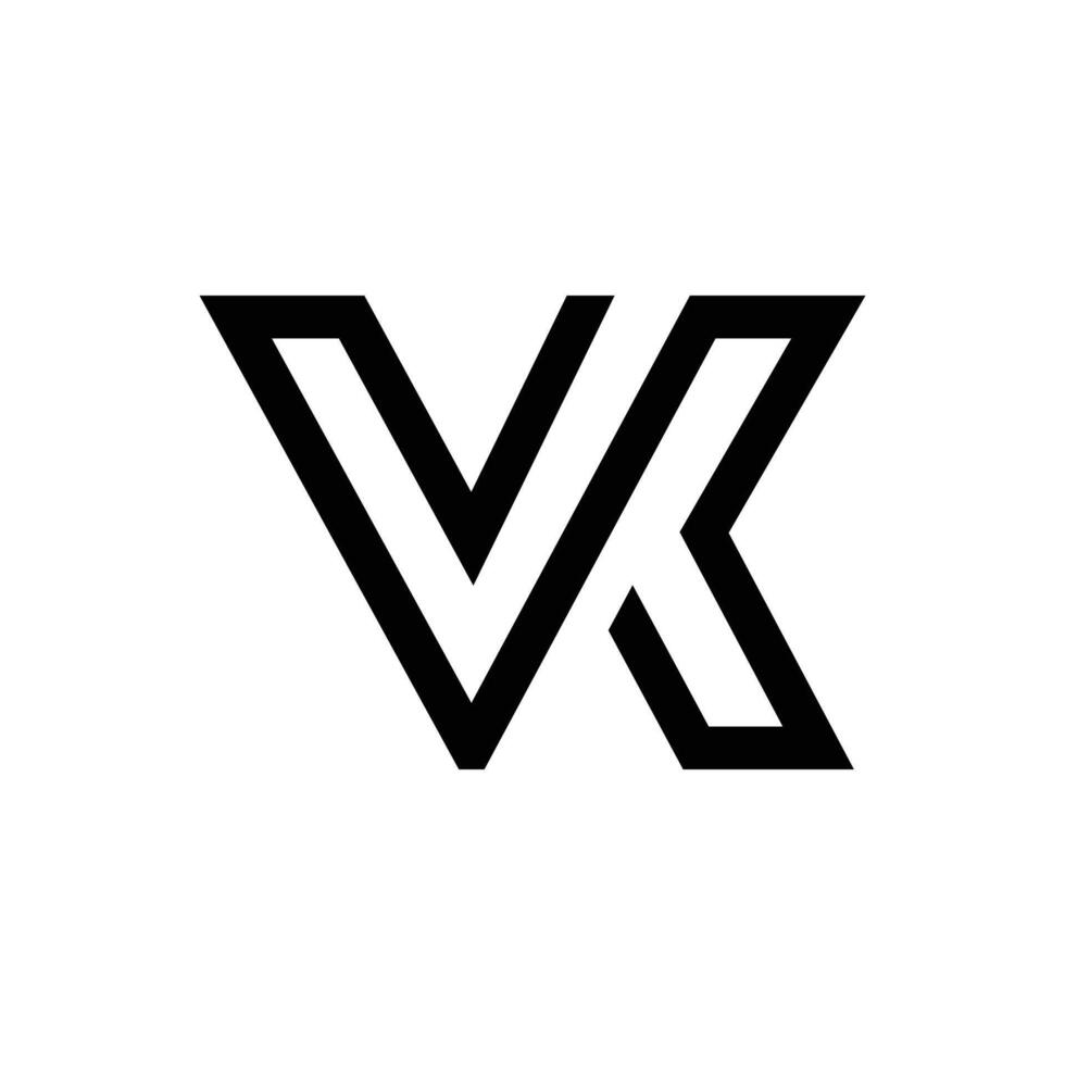 Letter Vk line art creative monogram typography logo vector