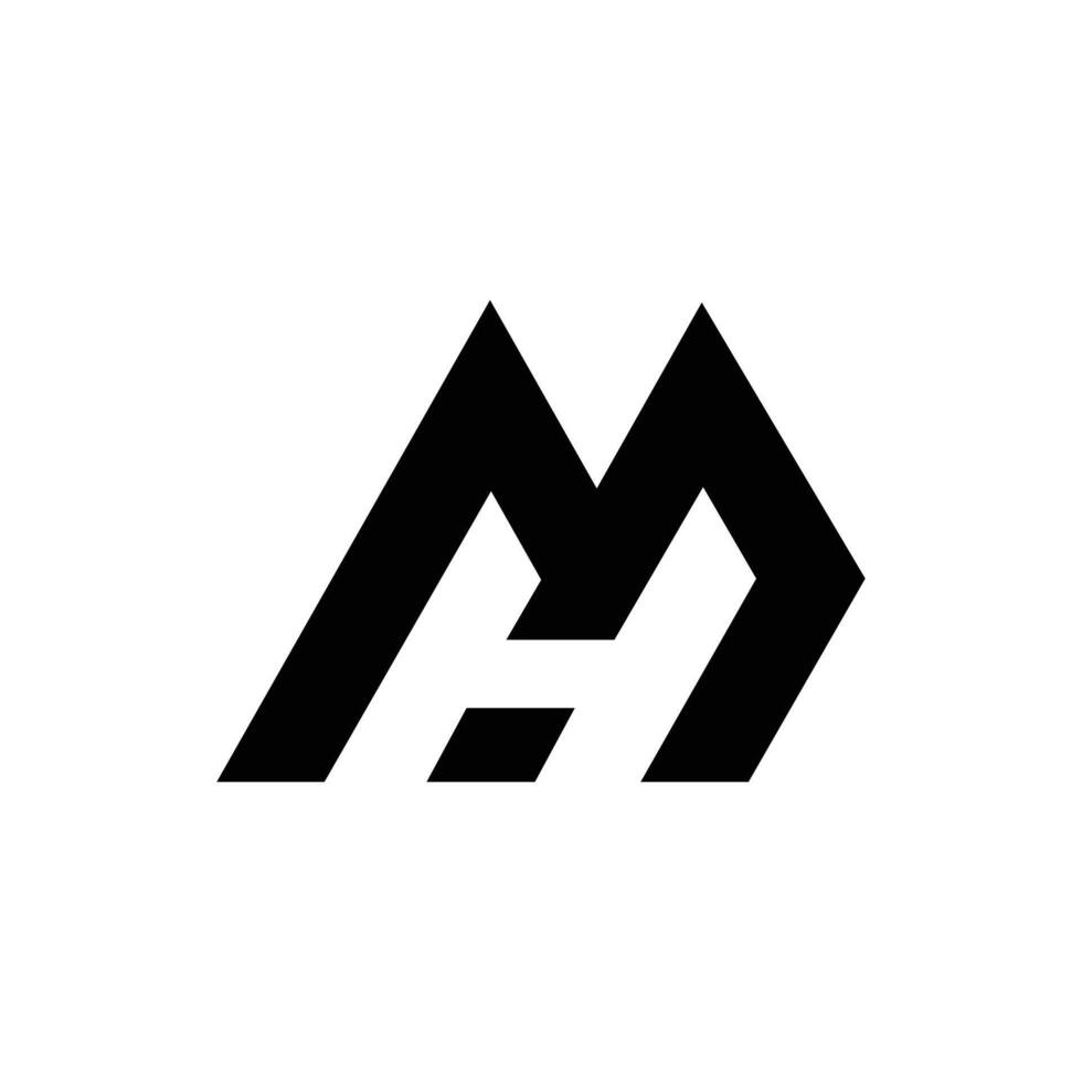 Modern letter Hm or Mh negative space monogram logo vector