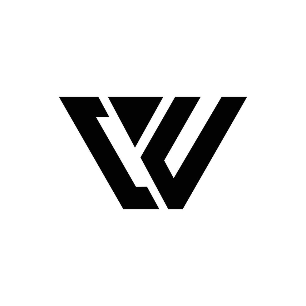 Letter Cu or Cw modern new unique shape logo idea vector