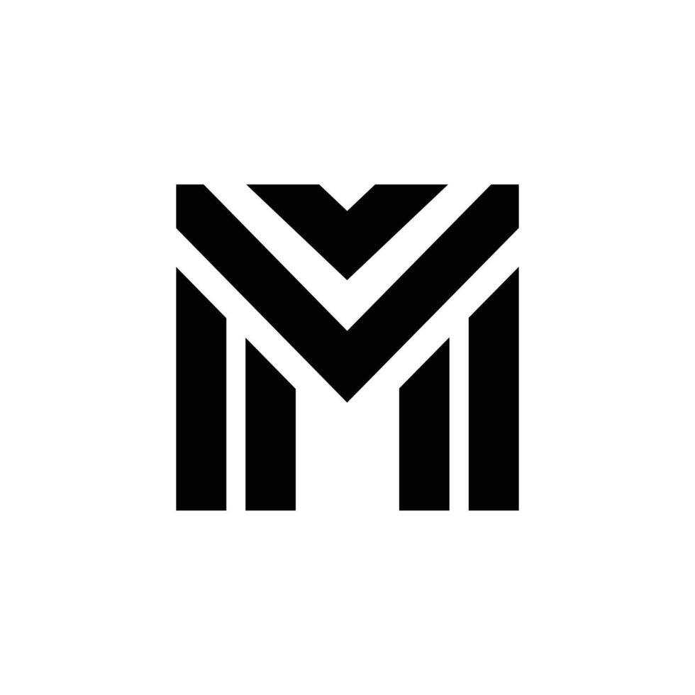 Letter VM or Mv modern unique shape imaginative logo vector