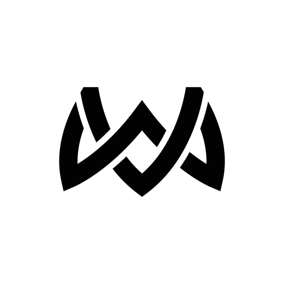Letter Vw or Wv modern overlap unique shape logo idea vector
